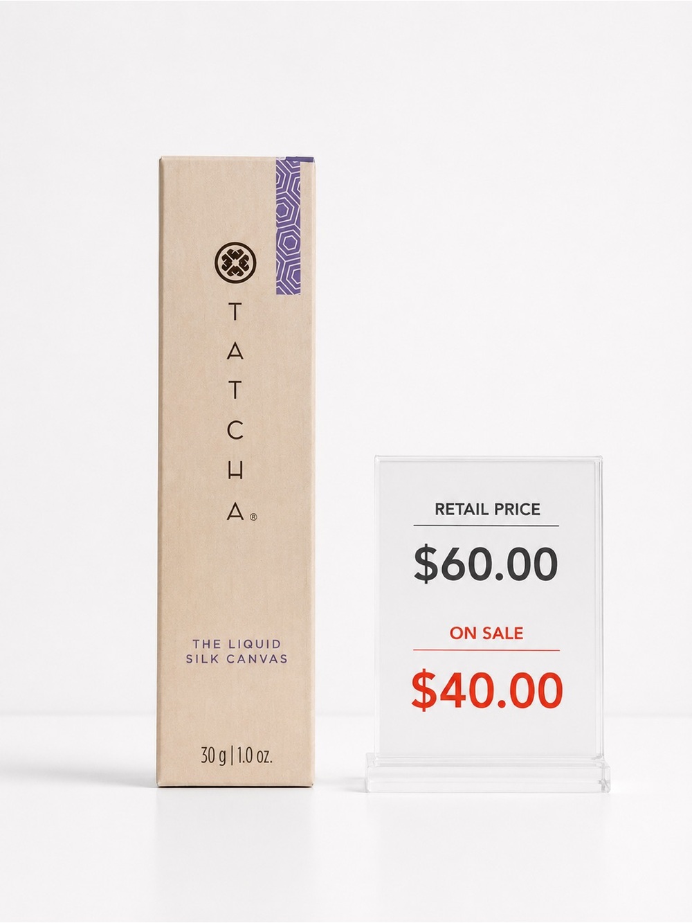 Tatcha The Liquid Silk Canvas in Beige with Purple Accent